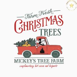 retro disney farm fresh christmas mickey trucks svg file