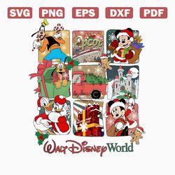 vintage walt disney world christmas mickey and friend png