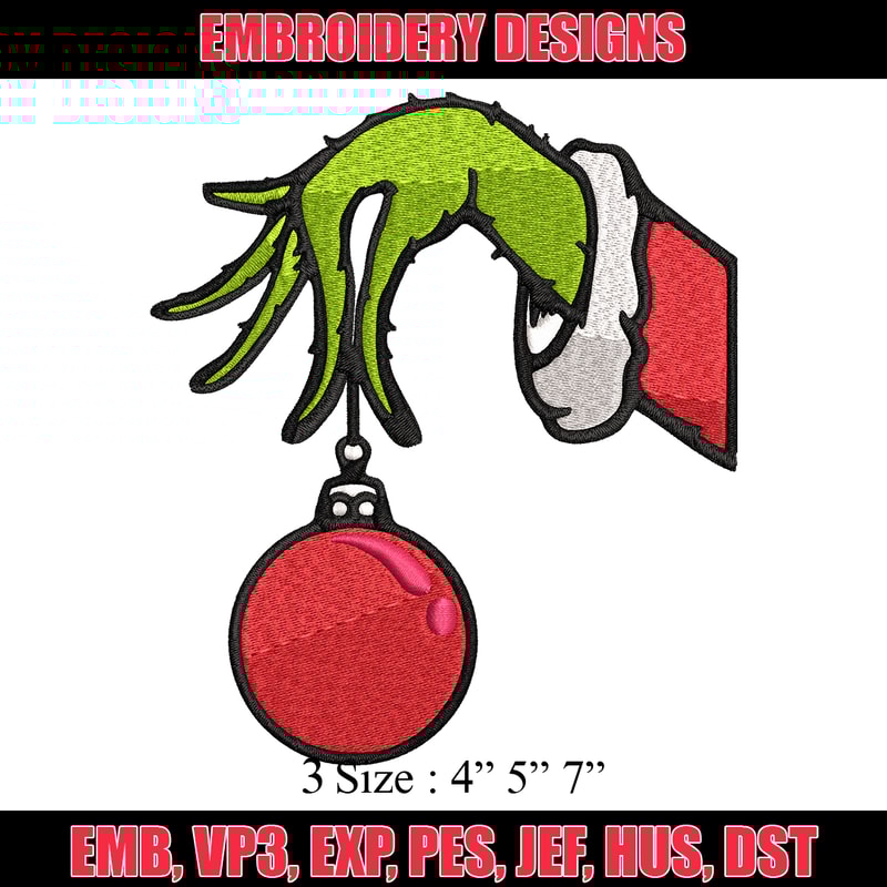 Grinch Hand Stock Illustrations Embroidery design, Grinch Embroidery, Embroidery File, Grinch design, Instant download..jpg