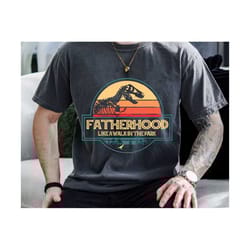 fatherhood like a walk in the park svg, retro father's day svg, dino dad svg, dad life svg, fatherhood svg, grandpa dino