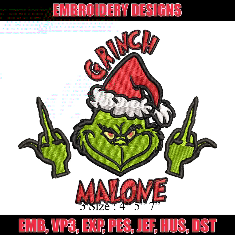 Grinch Middle Finger Embroidery design, Grinch christmas Embroidery, Embroidery File, Grinch design, Instant download..jpg
