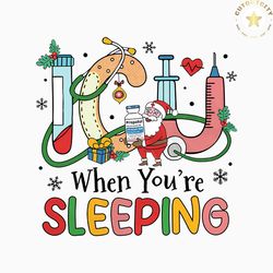 icu nurse santa claus when you are sleeping png file