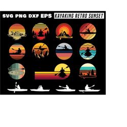kayak svg - sunsets vintage bundle kayaking svg summer graphic cool poly art