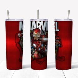iron man tumbler png, marvel designs tumbler, straight design 20oz/ 30oz skinny tumbler png, png file download-1