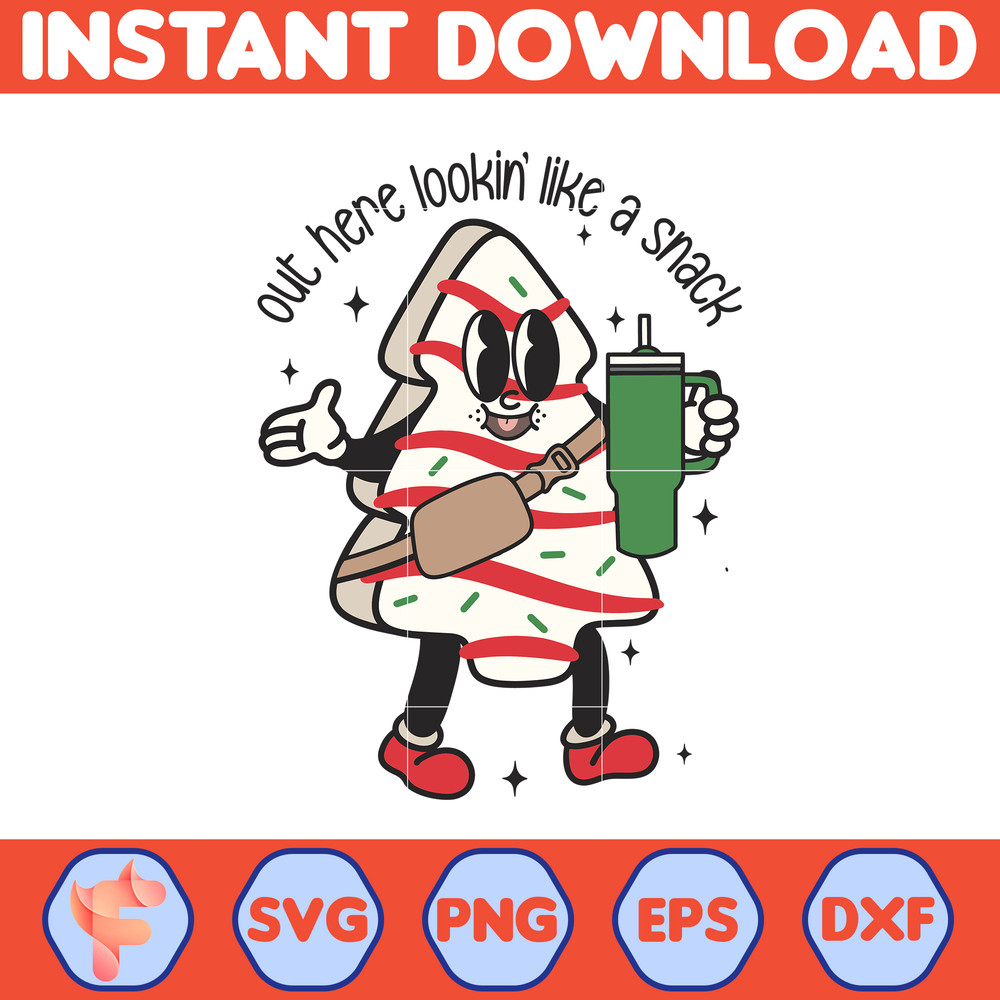 Out Here Lookin Like A Snack Svg, Christmas Tree Cake Retro, Boojee Stanley Tumbler Inspired Belt Bag Sublimation, Belt Bag Svg Design.jpg