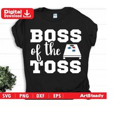 cornhole svg files - boss of the toss funny cornhole sports player or fan corn hole game svg digital download instant download