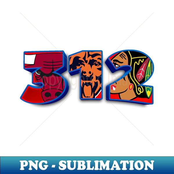 312 Area Code Chicago City Sports - Creative Sublimation PNG | Inspire ...