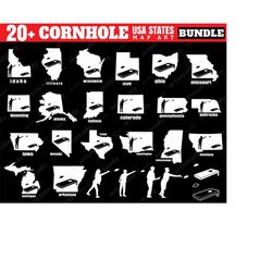 cornhole svg files - cornhole 20 maps corn hole game svg digital download