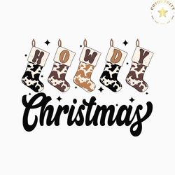 howdy christmas cowboy socks svg graphic design file