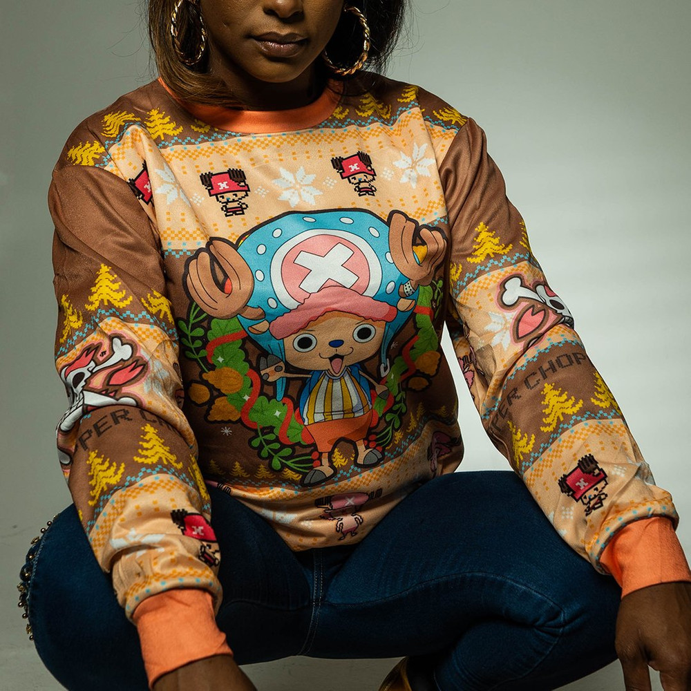 Christmas Tony Chopper One Piece All Over Print Hoodie 3D Zip Hoodie 3D Ugly Christmas Sweater 3D Fleece Hoodie