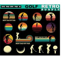 golf svg files retro vintage golfing bundle art- golfer for golf club svg  graphic vector