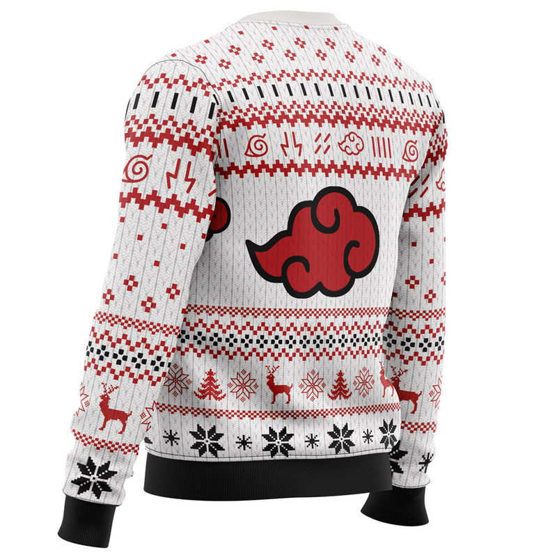 White Christmas Akatsuki All Over Print Hoodie 3D Zip Hoodie 3D Ugly Christmas Sweater 3D Fleece Hoodie
