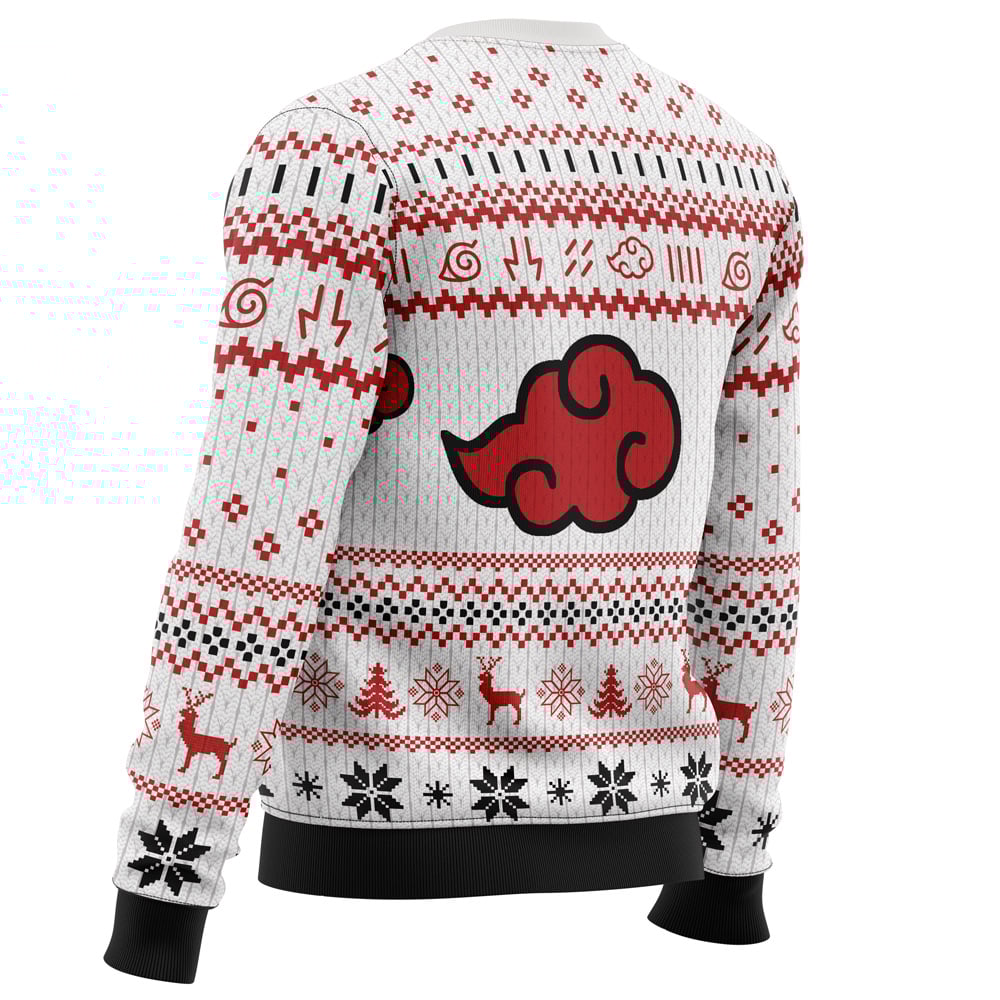 White Christmas Akatsuki All Over Print Hoodie 3D Zip Hoodie 3D Ugly Christmas Sweater 3D Fleece Hoodie