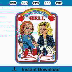 chucky and tiffany see you in hell png sublimation file