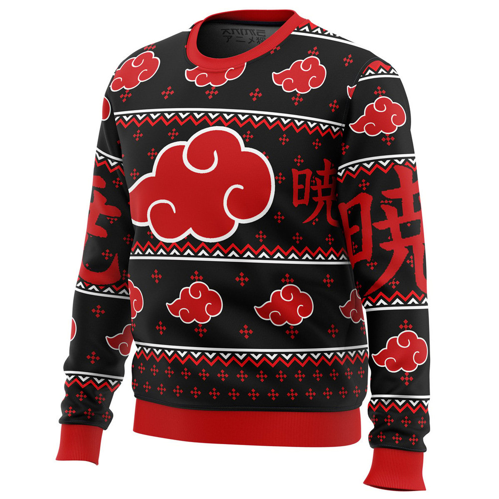 Akatsuki Naruto All Over Print Hoodie 3D Zip Hoodie 3D Ugly Christmas Sweater 3D Fleece Hoodie