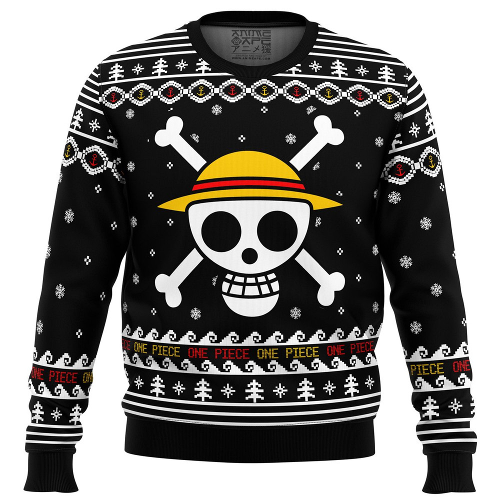 One Piece Straw Hat Pirates All Over Print Hoodie 3D Zip Hoodie 3D Ugly Christmas Sweater 3D Fleece Hoodie