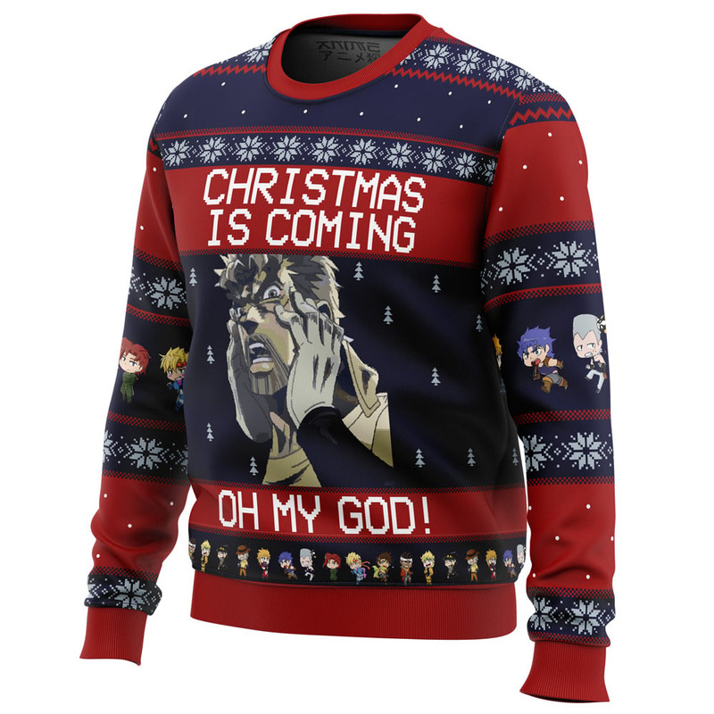 Jojo Bizarre Adventure Joseph Joestar Oh My God Hoodie 3D Zip Hoodie 3D Ugly Christmas Sweater 3D Fleece Hoodie