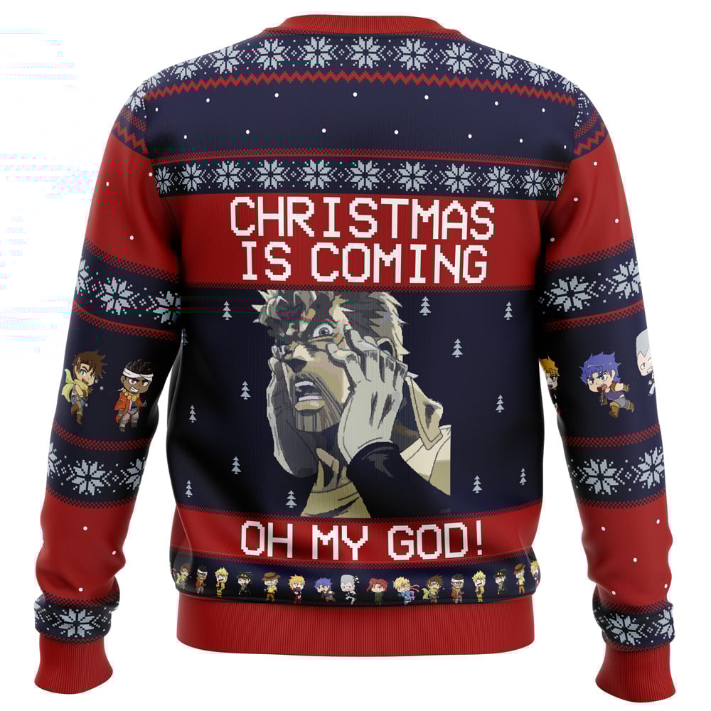 Jojo Bizarre Adventure Joseph Joestar Oh My God Hoodie 3D Zip Hoodie 3D Ugly Christmas Sweater 3D Fleece Hoodie
