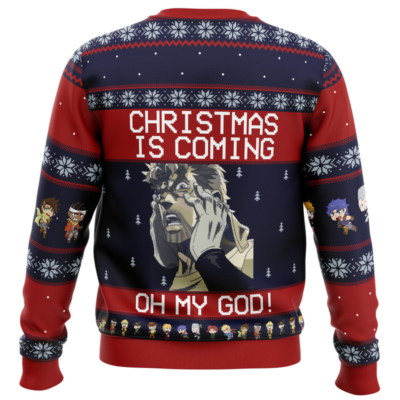 Jojo Bizarre Adventure Joseph Joestar Oh My God Hoodie 3D Zip Hoodie 3D Ugly Christmas Sweater 3D Fleece Hoodie