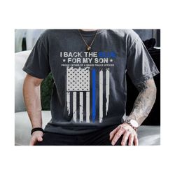 back the blue for my son proud father of brave police officer svg, fathers day svg, police dad svg, dad and son svg, gift from son