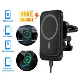 magnetic wireless chargers car air vent stand holder mini qi fast charging station for phone