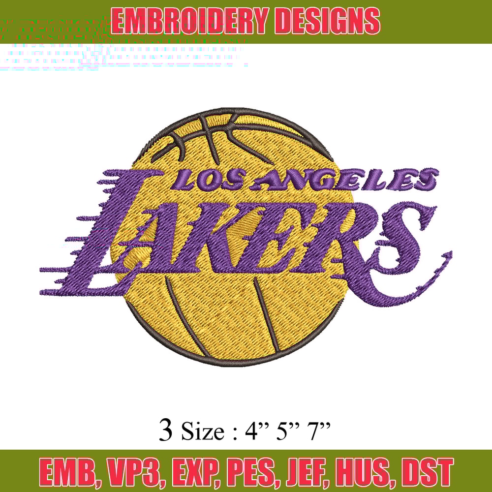 La lakers logo Embroidery Design, Brand Embroidery, Embroidery File, Logo shirt, Sport Embroidery, Digital download.jpg