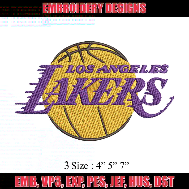 La lakers logo Embroidery Design, Brand Embroidery, Embroidery File, Logo shirt, Sport Embroidery, Digital download.jpg