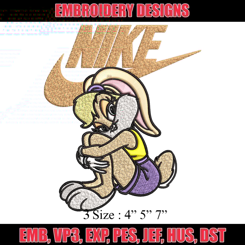 Lola Bunny Nike Embroidery design, Lola Bunny cartoon Embroidery, Nike design, Embroidery file, Instant download..jpg