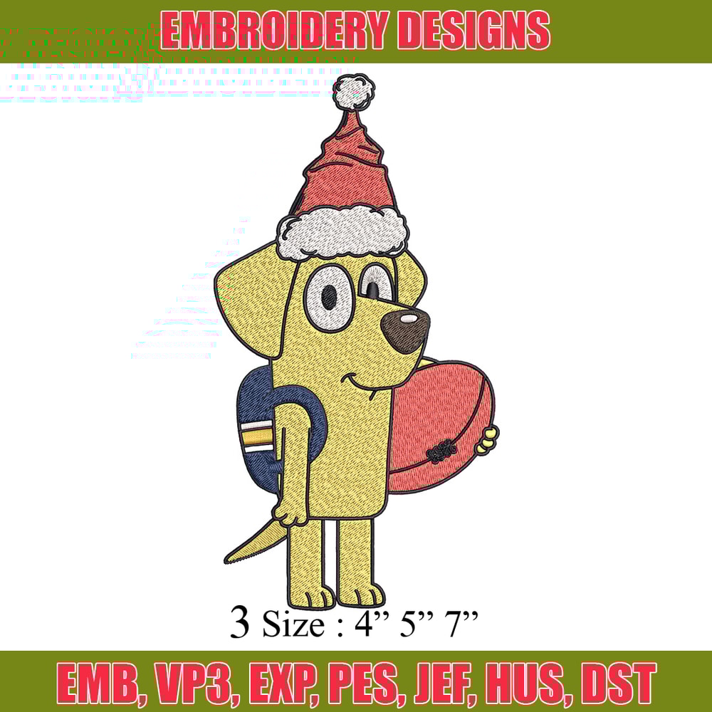 Lucky chrismas hat Embroidery Design, Bluey Embroidery, Embroidery File, Brand Embroidery, Logo shirt, Digital download.jpg