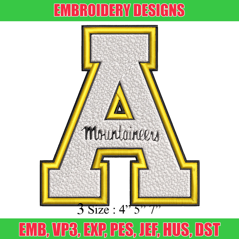 Appalachian State Mountaineers embroidery design, logo embroidery, logo Sport, Sport embroidery, NCAA embroidery..jpg