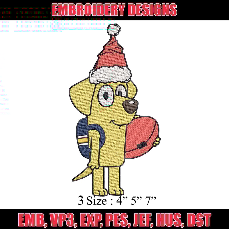 Lucky chrismas hat Embroidery Design, Bluey Embroidery, Embroidery File, Brand Embroidery, Logo shirt, Digital download.jpg