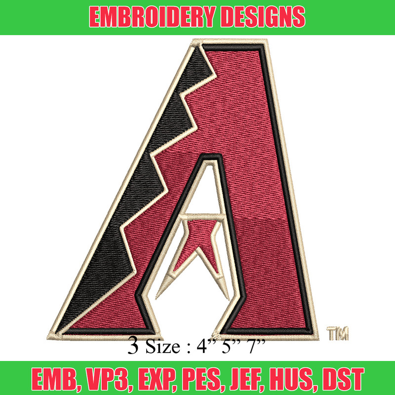 Arizona logo Embroidery Design, Sport Embroidery, Embroidery File, Brand Embroidery, Logo shirt, Digital download.jpg