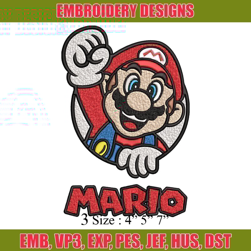 Mario Embroidery design, The Super Mario Bros Embroidery, Embroidery File, logo design, logo shirt, Digital download..jpg