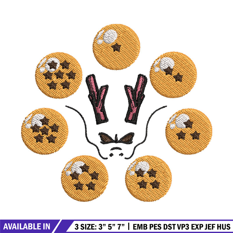 7 ball embroidery design, Dragonball embroidery, Anime design, Embroidery shirt, Embroidery file,Digital download.jpg