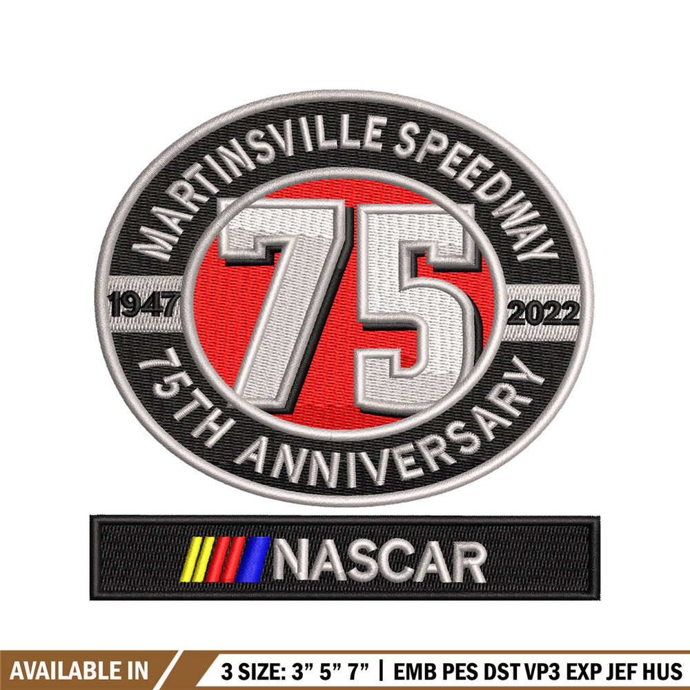 75th Anniversary embroidery design, 75th Anniversary embroidery, logo design, embroidery file, Digital download.jpg