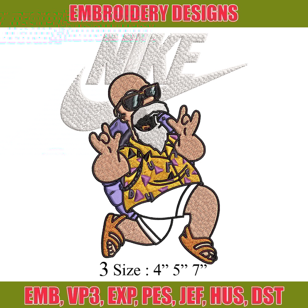 Master Roshi Nike Embroidery design, Dragon ball Embroidery, Nike design, Embroidery file, anime shirt, Instant download.jpg