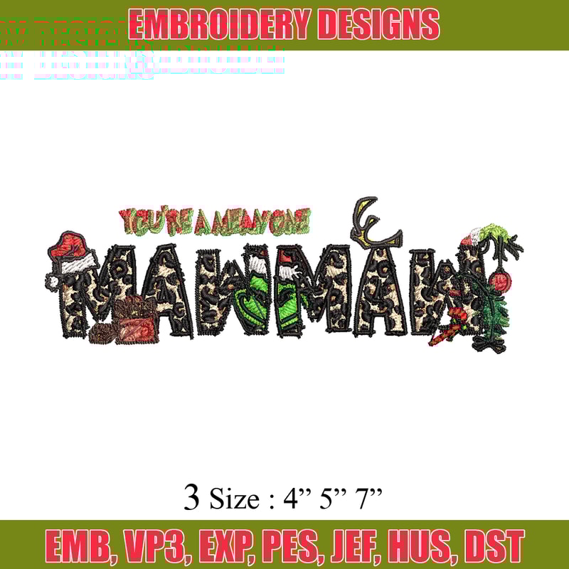 Maw Maw Ginch Christmas Embroidery design, Grinch Christmas Embroidery, Grinch design, Embroidery file, Digital download.jpg