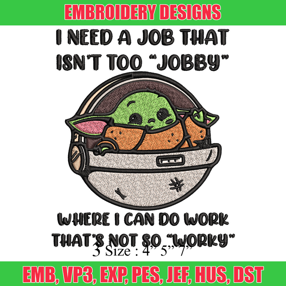 Baby yoda Embroidery design, Baby yoda Embroidery, cartoon design, Embroidery File, cartoon shirt, Digital download..jpg