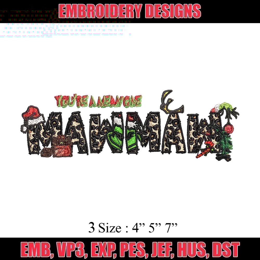 Maw Maw Ginch Christmas Embroidery design, Grinch Christmas Embroidery, Grinch design, Embroidery file, Digital download.jpg