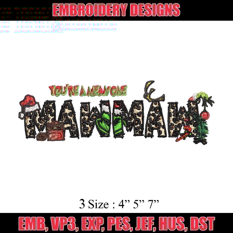 Maw Maw Ginch Christmas Embroidery design, Grinch Christmas Embroidery, Grinch design, Embroidery file, Digital download.jpg