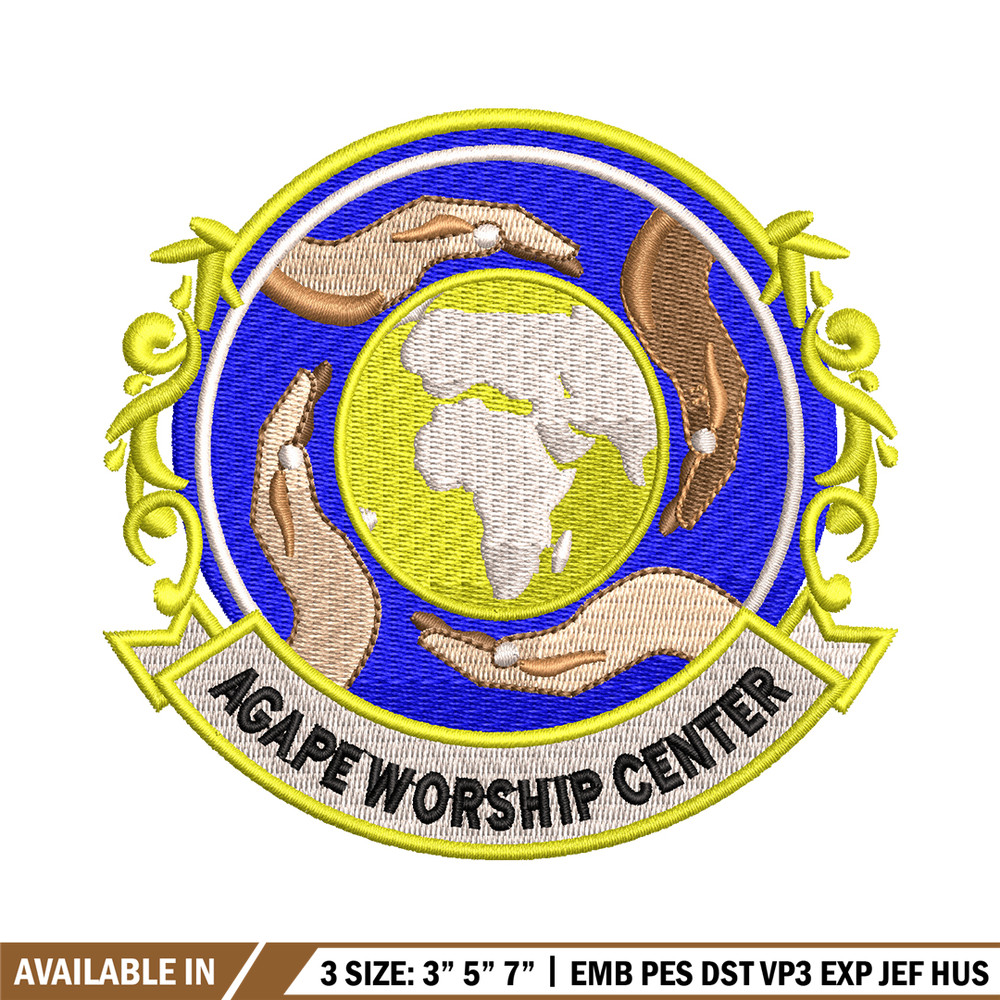 Agape Worship Center embroidery design, Agape Worship Center embroidery, logo design, Embroidery file, Instant download..jpg