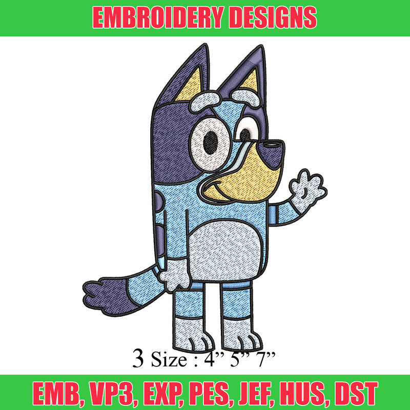 Bandit Heeler Embroidery, Bandit Heeler Embroidery, Embroidery File, cartoon design, cartoon shirt, Digital download..jpg