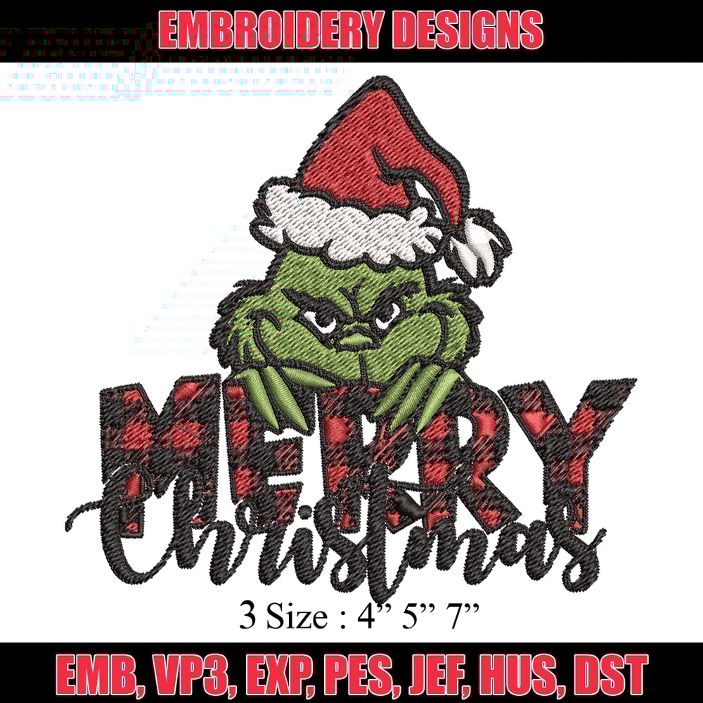 Merry Christmas Grinch Embroidery design, Christmas Grinch Embroidery, logo design, Embroidery File, Instant download..jpg