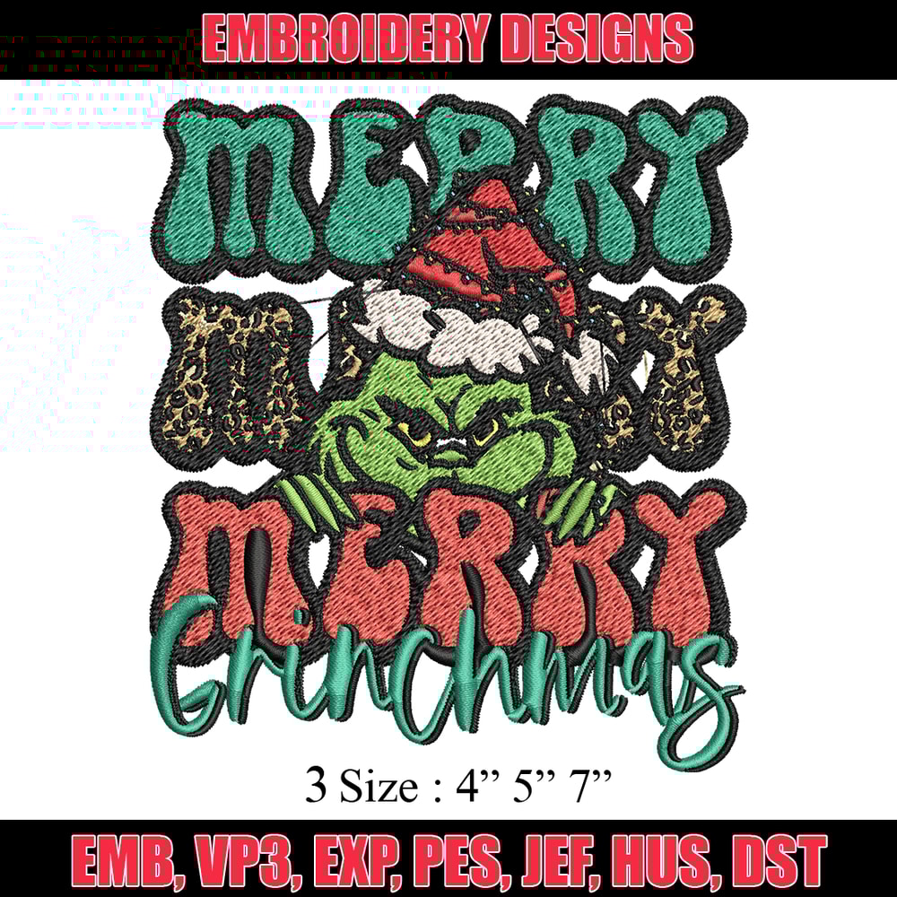 Merry Christmas Grinch Embroidery design, Grinch christmas Embroidery, Embroidery File, logo design, Instant download..jpg