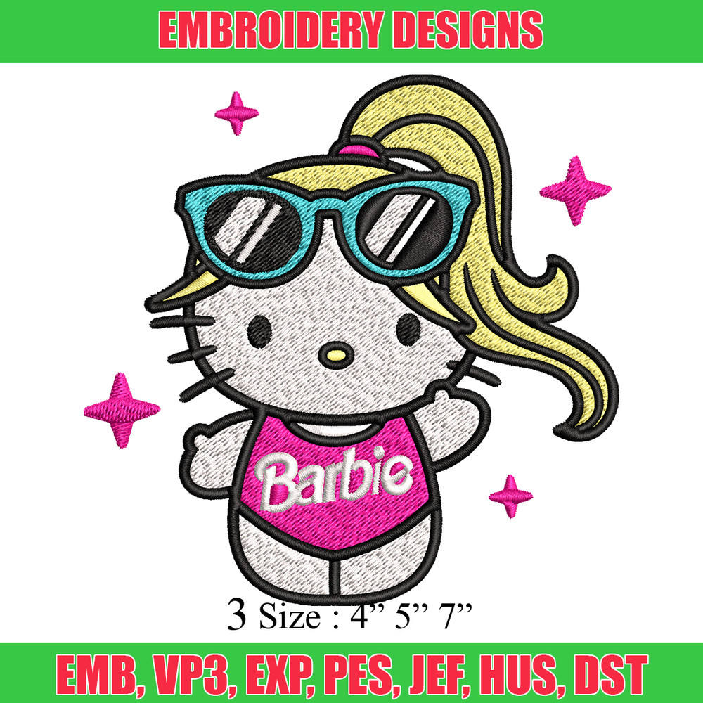 Barbie Hellokitty Embroidery design, Barbie girl Embroidery, logo design, logo shirt, Embroidery File, Digital download..jpg
