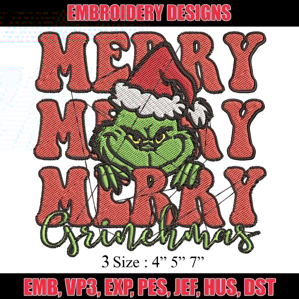 Merry Christmas Grinch Embroidery design, Grinch christmas Embroidery, logo design, Embroidery File, Instant download..jpg