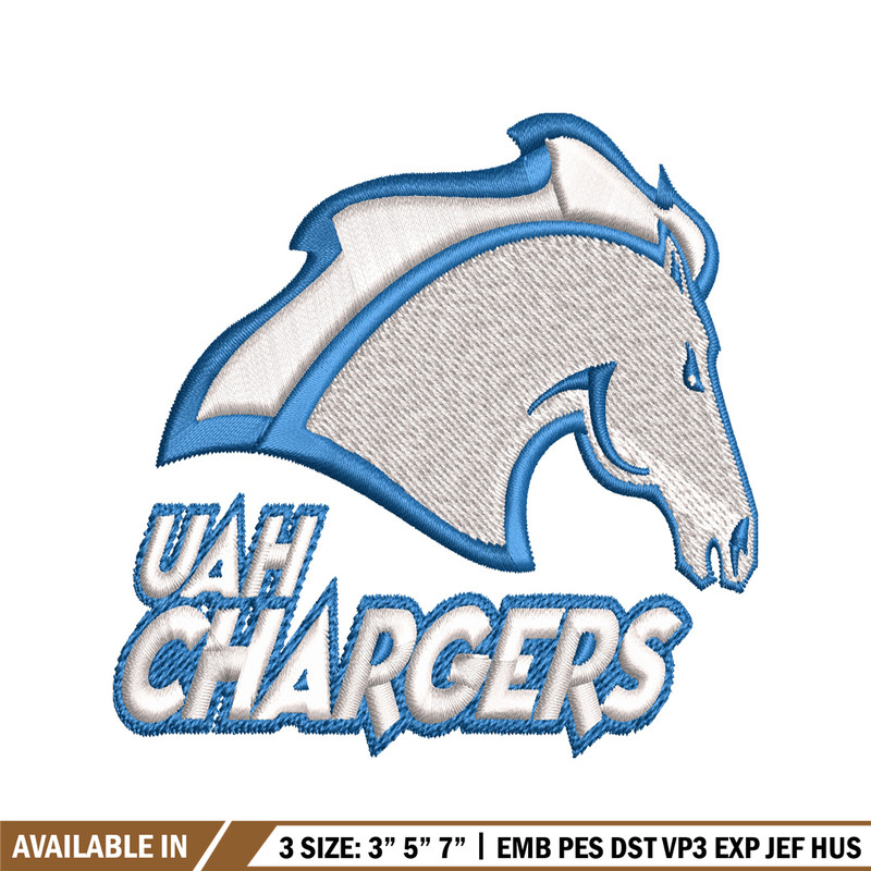 Alabama Huntsville Chargers embroidery design, Alabama Huntsville Chargers embroidery, Sport embroidery, NCAA embroidery.jpg