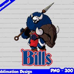 Bills Png, Football mascot warrior style, bills t-shirt design PNG for sublimation, sport mascot design