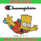 Bart Simpson Champion Embroidery design, Simpson Embroidery, cartoon design, Embroidery File, Instant download..jpg