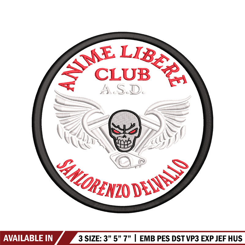 Anime libera club embroidery design, anime embroidery, embroidery file, logo design, logo shirt, Digital download.jpg